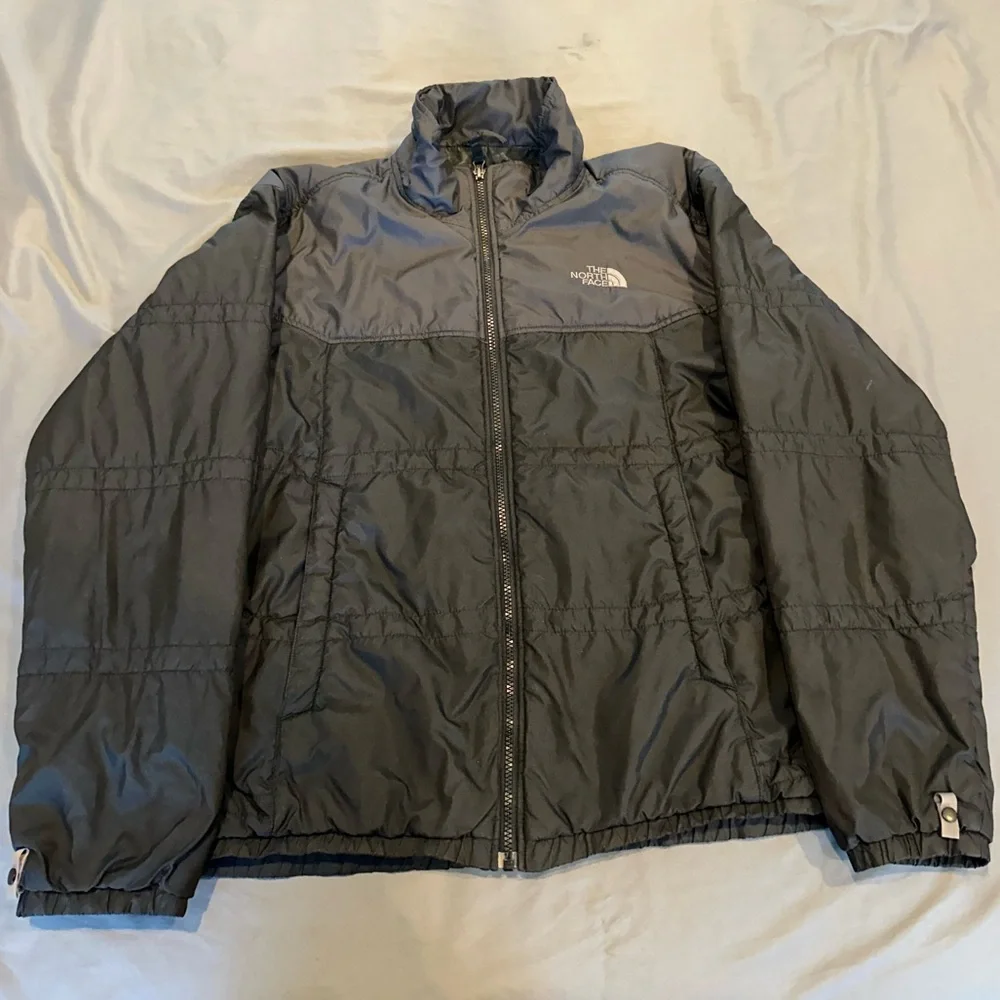 The‎ North Face Full Zip Puffer Jacket Grey Black Men's Size Large
